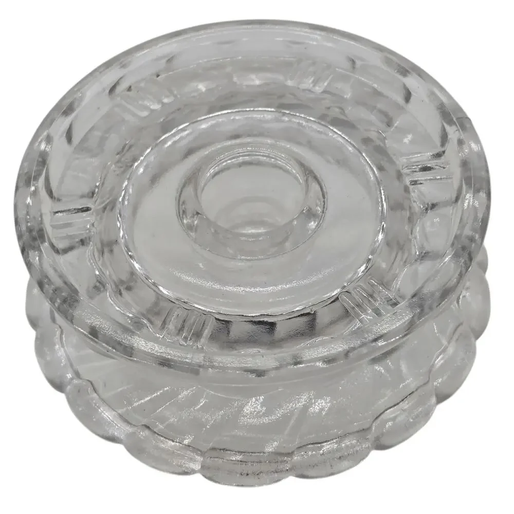 FENTON GLASS IRRIDESCENT HURRICANE LAMP BASE CANDLE HOLDER